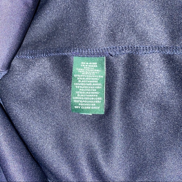 NEW Lauren Ralph Lauren Navy off shoulder satin sheath dress size 6 - Picture 14 of 16